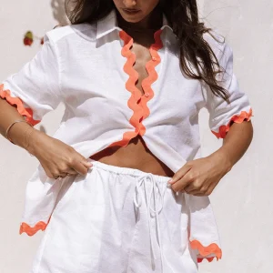Harry Shorts - White/Melon(XS)